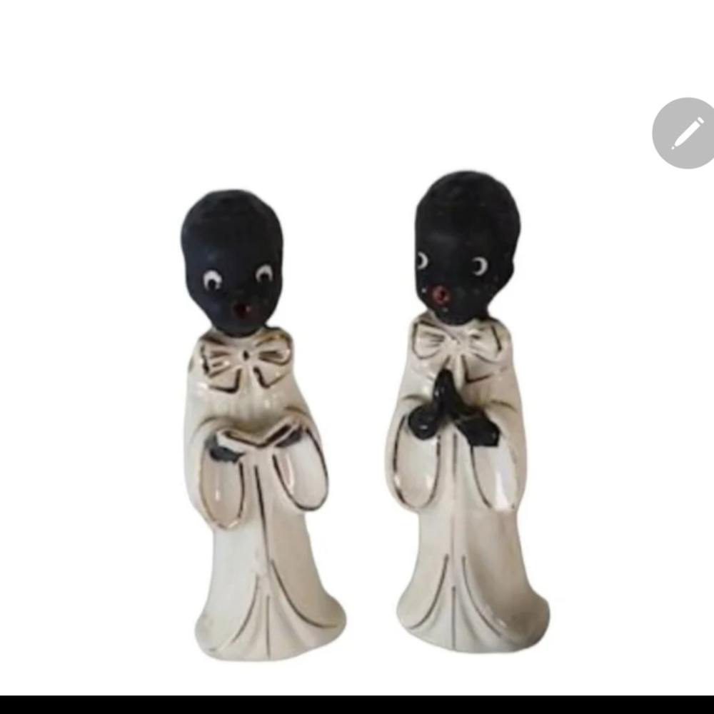 1950's Rare Choir boy - Lefton statue Alter boy - black folk art